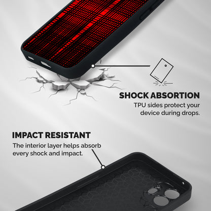 Red Net Design Shockproof Hybrid Protection (Metal + TPU) Back Case Cover