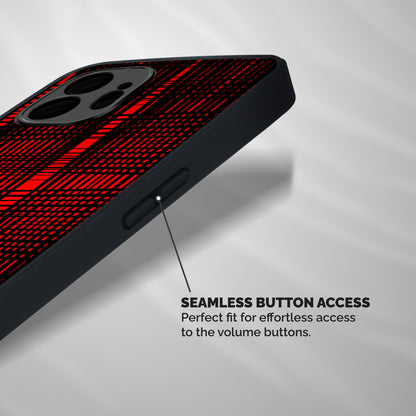 Red Net Design Shockproof Hybrid Protection (Metal + TPU) Back Case Cover