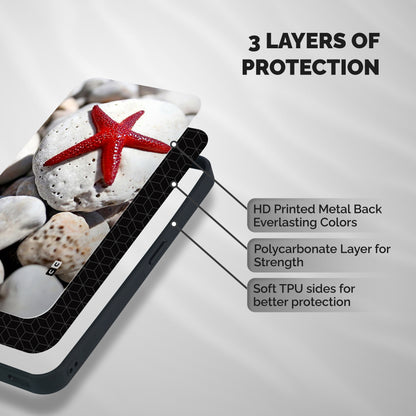 Red Star Fish Shockproof Hybrid Protection (Metal + TPU) Back Case Cover