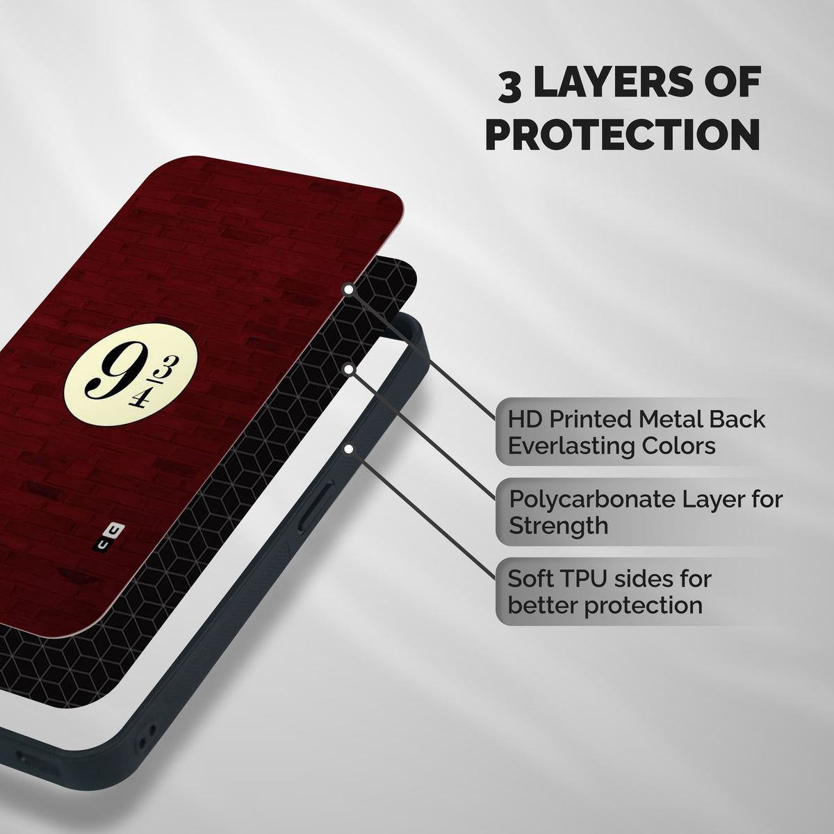 Red Wall Express Shockproof Hybrid Protection (Metal + TPU) Back Case Cover