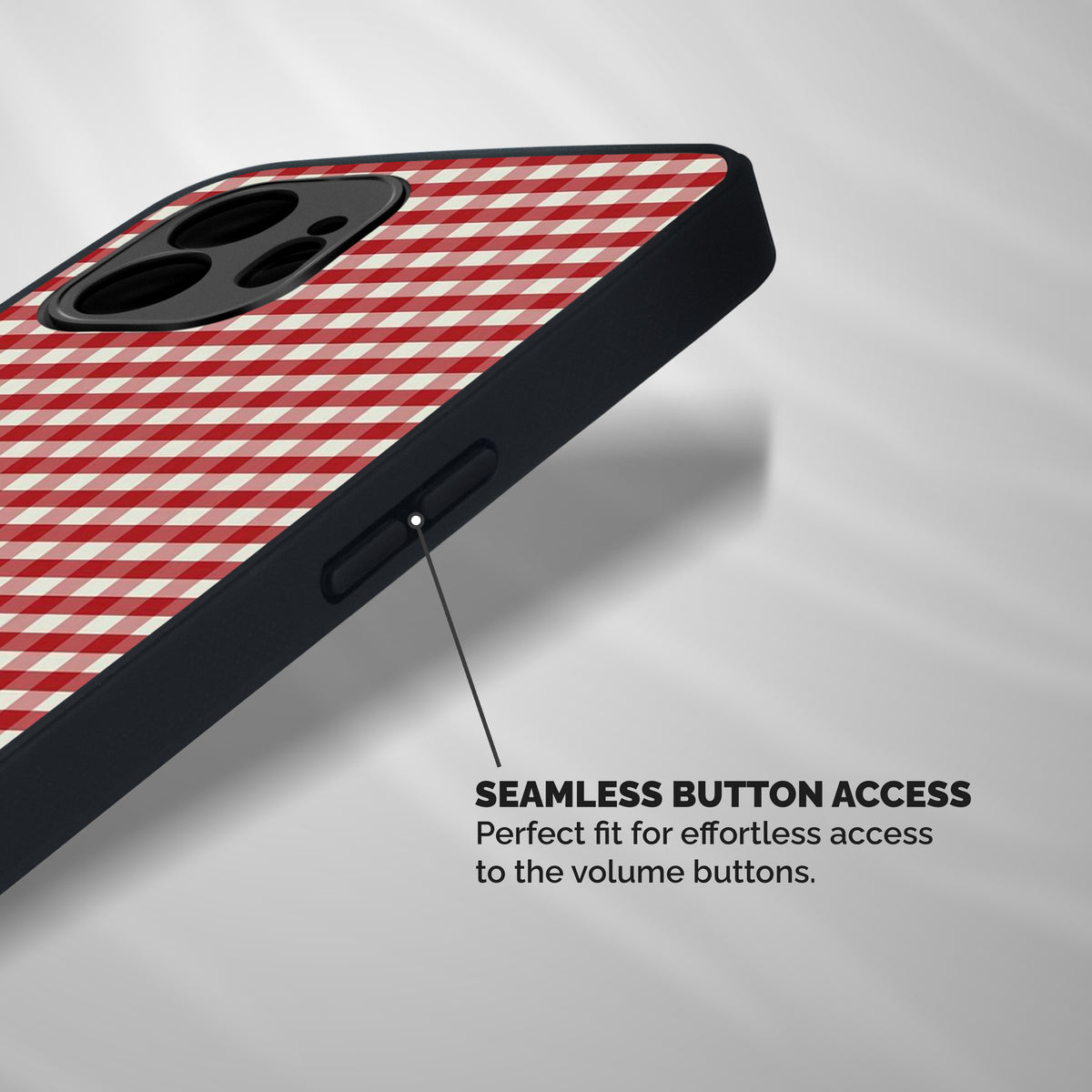 Red White Check Shockproof Hybrid Protection (Metal + TPU) Back Case Cover