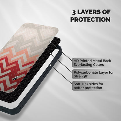 Reds and Greys Shockproof Hybrid Protection (Metal + TPU) Back Case Cover