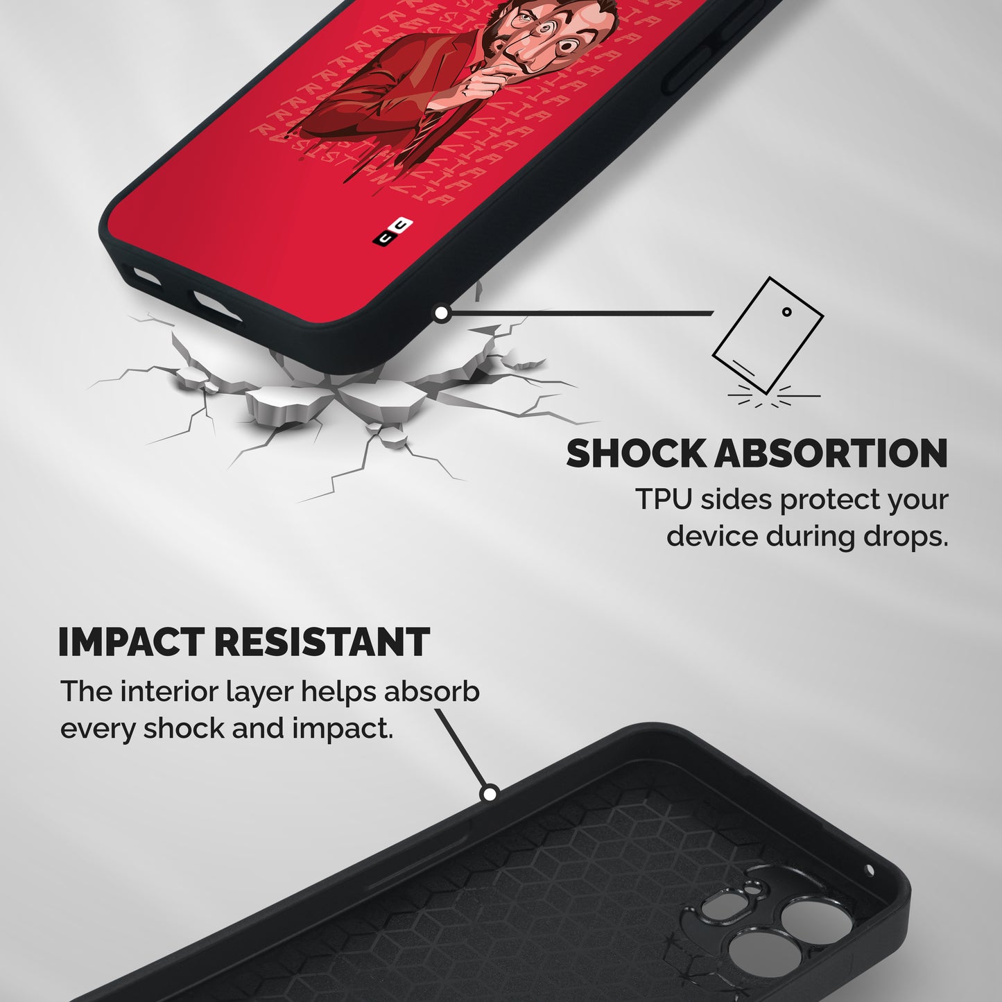 Resistancia Professor Art Shockproof Hybrid Protection (Metal + TPU) Back Case Cover