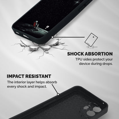 Resting Spaceman Face Shockproof Hybrid Protection (Metal + TPU) Back Case Cover