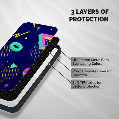 Retro Abstract Shockproof Hybrid Protection (Metal + TPU) Back Case Cover