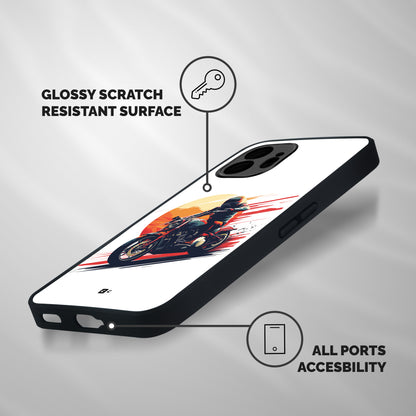Retro Biker Shockproof Hybrid Protection (Metal + TPU) Back Case Cover