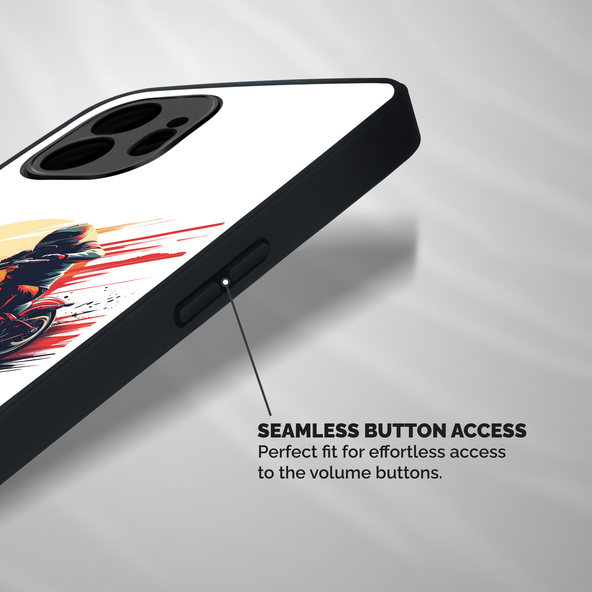Retro Biker Shockproof Hybrid Protection (Metal + TPU) Back Case Cover