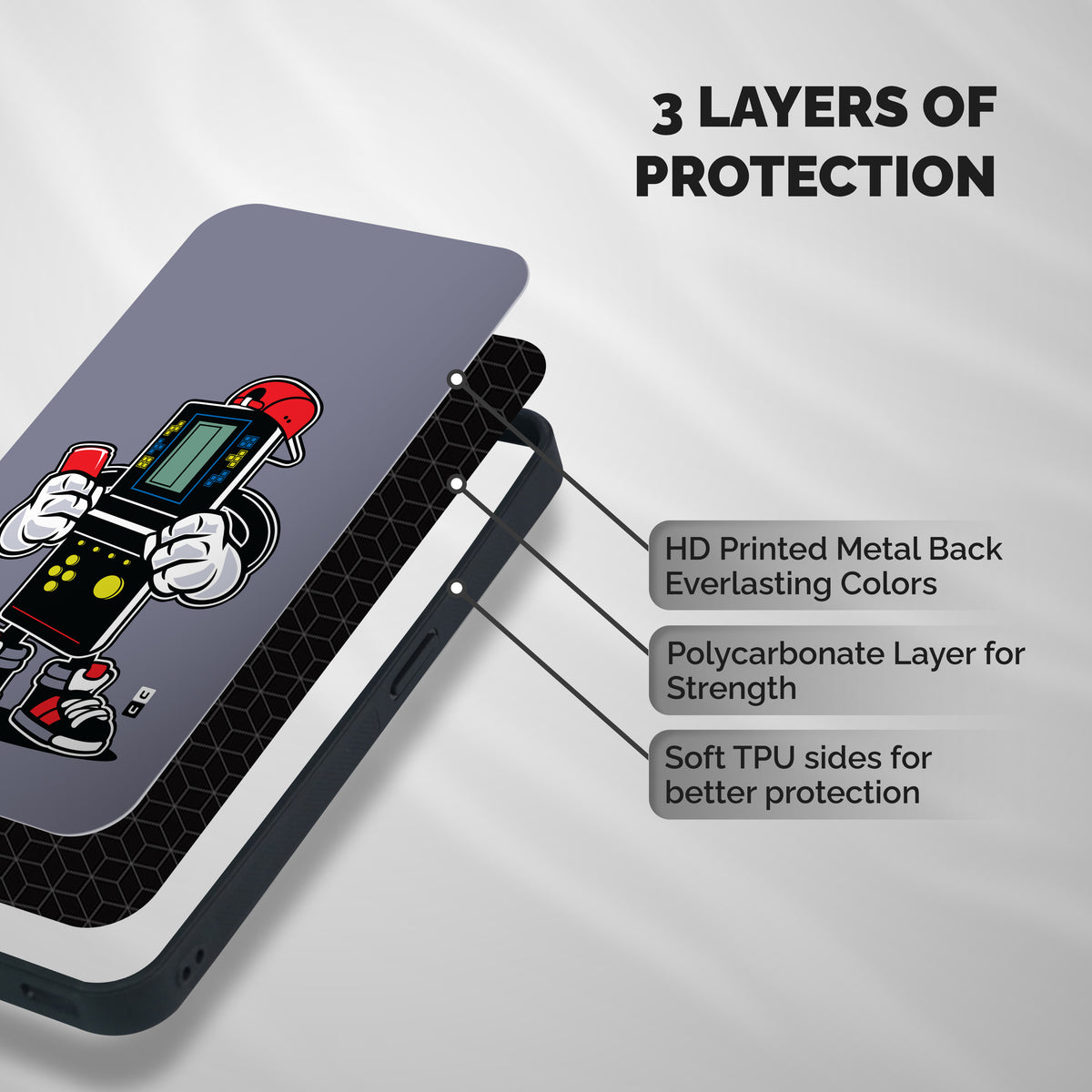 Retro Boy Shockproof Hybrid Protection (Metal + TPU) Back Case Cover