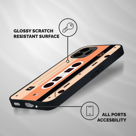Retro Cassete Shockproof Hybrid Protection (Metal + TPU) Back Case Cover