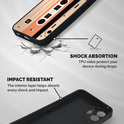 Retro Cassete Shockproof Hybrid Protection (Metal + TPU) Back Case Cover
