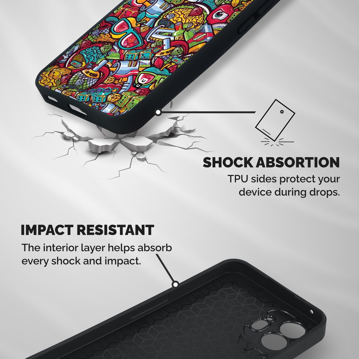 Retro Diamond Design Shockproof Hybrid Protection (Metal + TPU) Back Case Cover