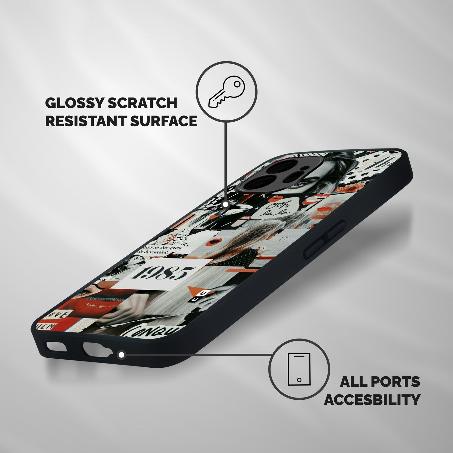 Retro Pattern Shockproof Hybrid Protection (Metal + TPU) Back Case Cover