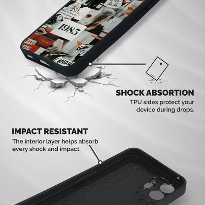 Retro Pattern Shockproof Hybrid Protection (Metal + TPU) Back Case Cover