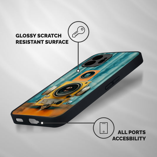 Retro Projector Shockproof Hybrid Protection (Metal + TPU) Back Case Cover