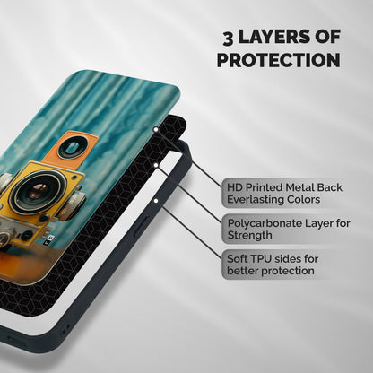 Retro Projector Shockproof Hybrid Protection (Metal + TPU) Back Case Cover