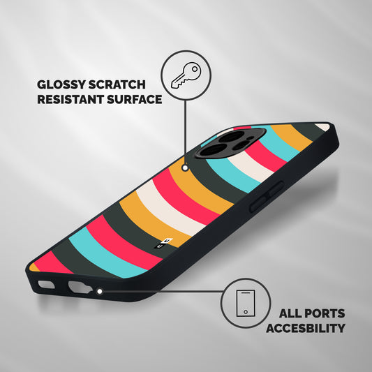Retro Style Minimal Curves Shockproof Hybrid Protection (Metal + TPU) Back Case Cover