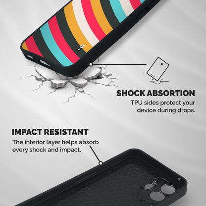 Retro Style Minimal Curves Shockproof Hybrid Protection (Metal + TPU) Back Case Cover