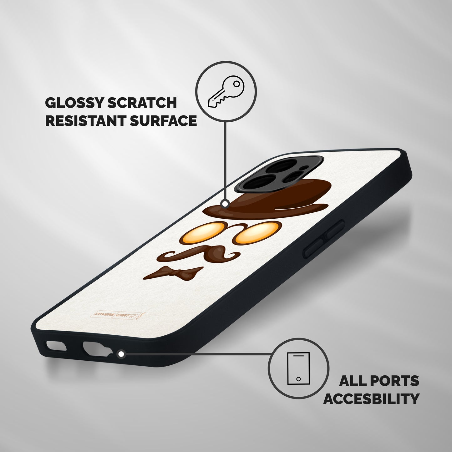 Retro Style Shockproof Hybrid Protection (Metal + TPU) Back Case Cover