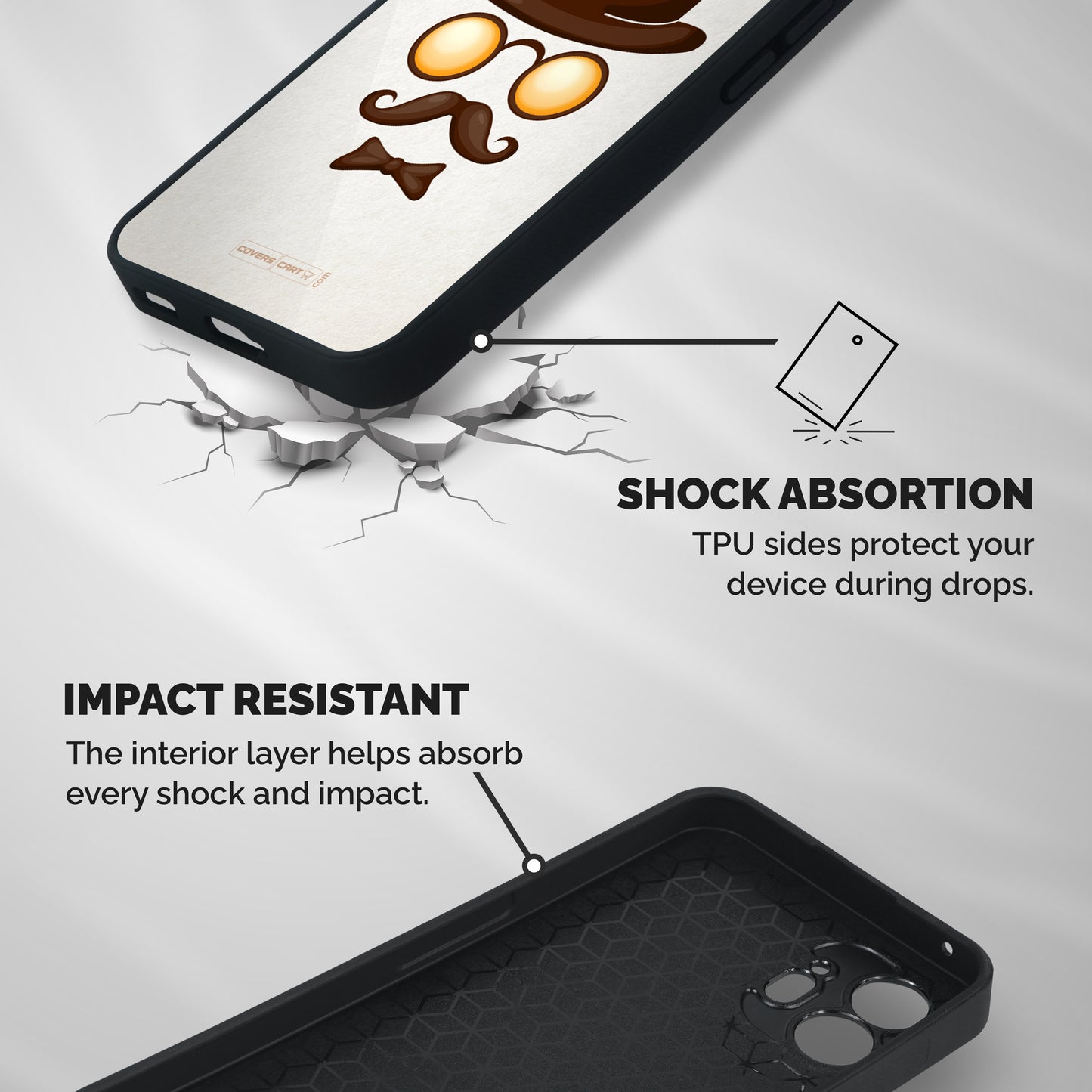Retro Style Shockproof Hybrid Protection (Metal + TPU) Back Case Cover