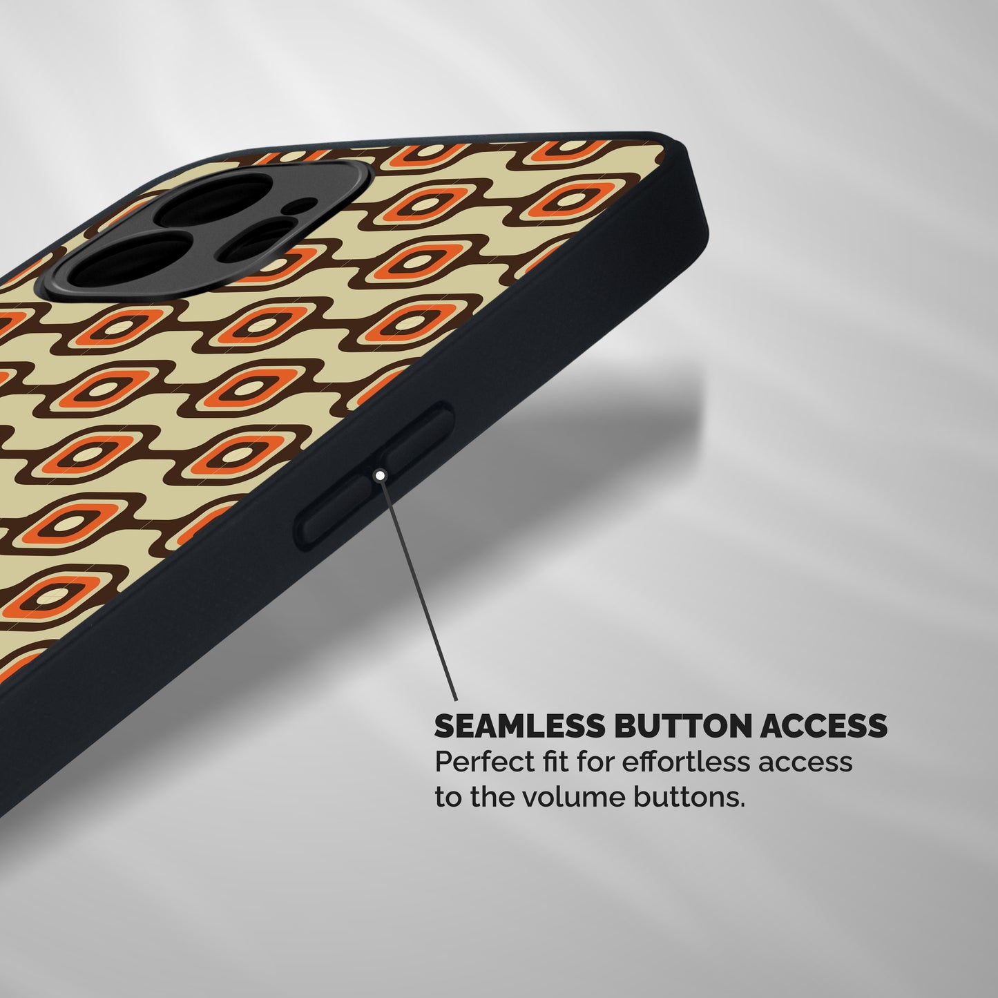 Retro Vintage Pattern Shockproof Hybrid Protection (Metal + TPU) Back Case Cover