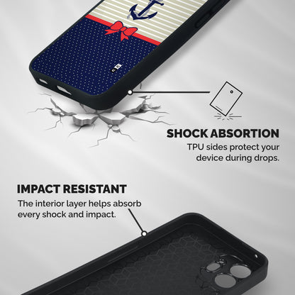 Ribbon Anchor Shockproof Hybrid Protection (Metal + TPU) Back Case Cover