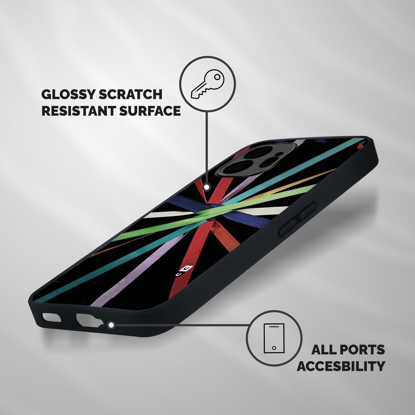 Ribbon Design Shockproof Hybrid Protection (Metal + TPU) Back Case Cover
