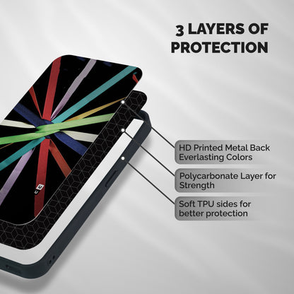 Ribbon Design Shockproof Hybrid Protection (Metal + TPU) Back Case Cover
