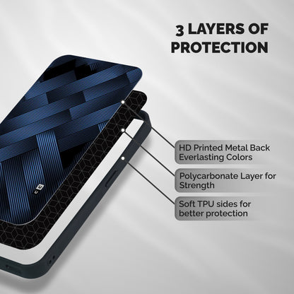 Ribbon Stripes Shockproof Hybrid Protection (Metal + TPU) Back Case Cover