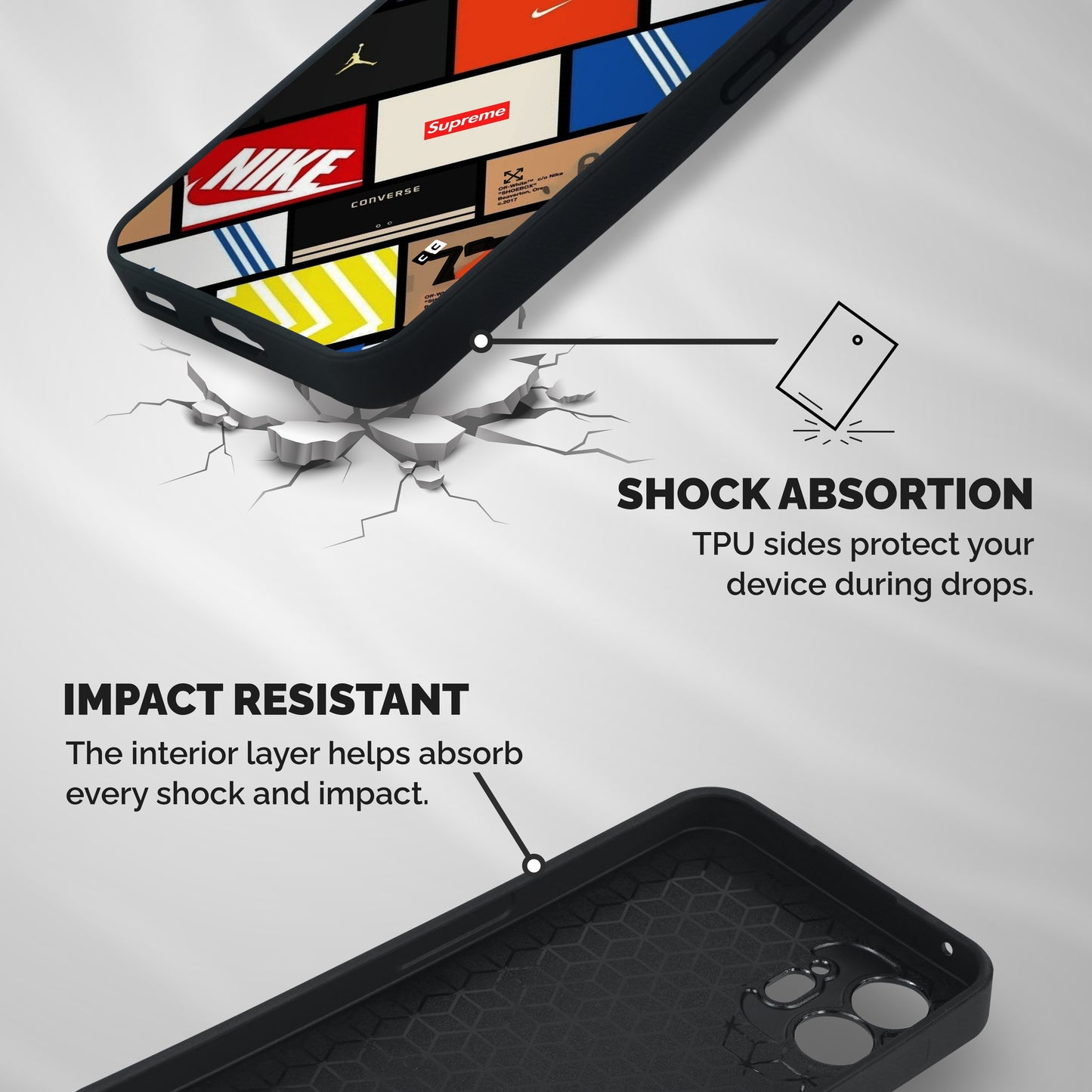 Rich Boxes Shockproof Hybrid Protection (Metal + TPU) Back Case Cover