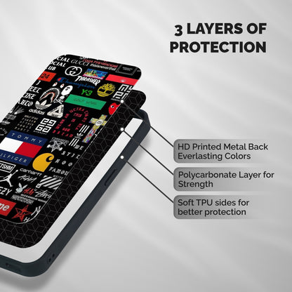 Rich Class Shockproof Hybrid Protection (Metal + TPU) Back Case Cover