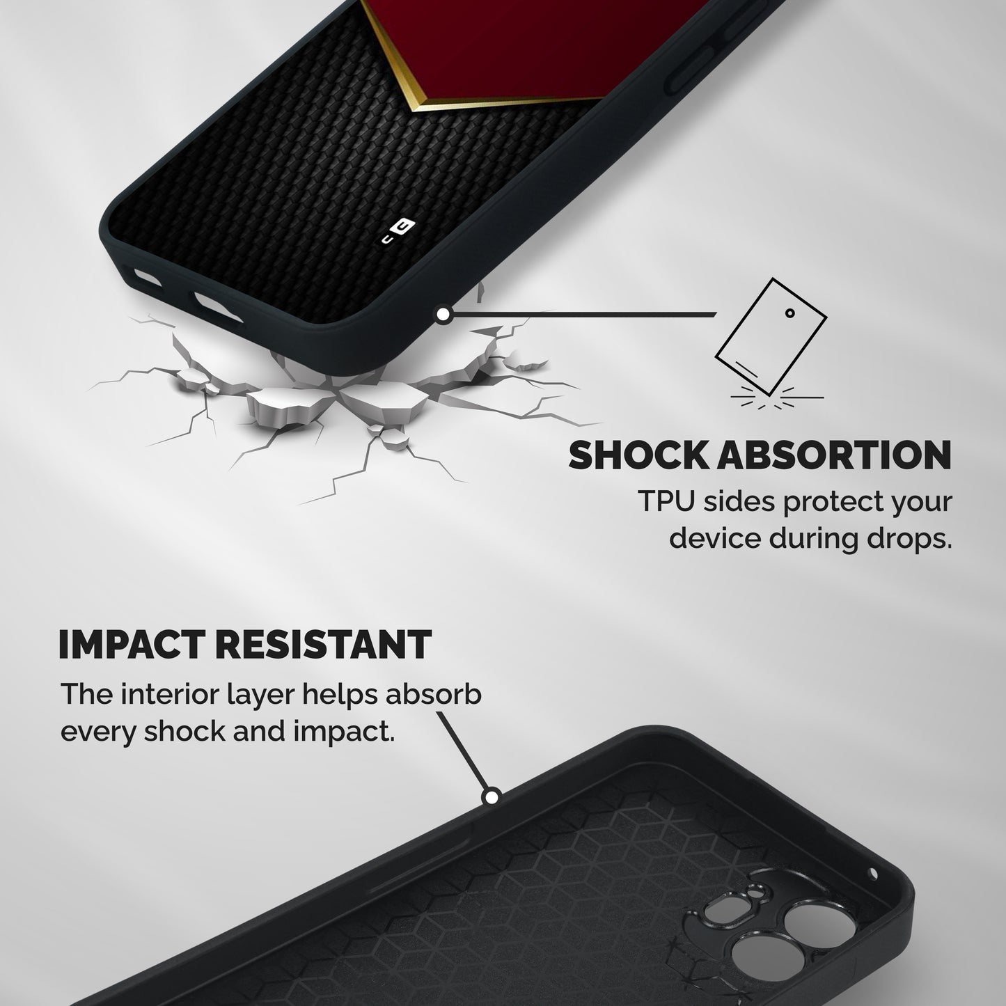 Rich Design Shockproof Hybrid Protection (Metal + TPU) Back Case Cover