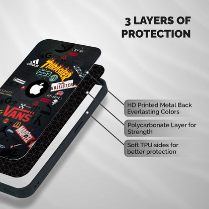 Rich Life Shockproof Hybrid Protection (Metal + TPU) Back Case Cover