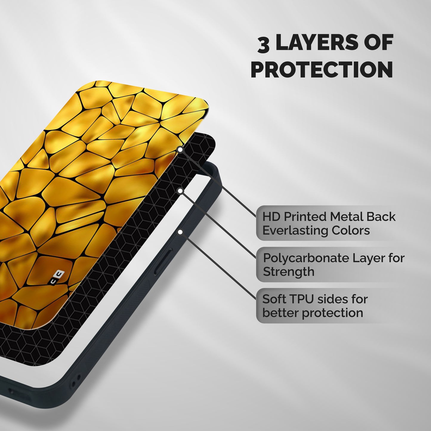 Rich Rocks Shockproof Hybrid Protection (Metal + TPU) Back Case Cover
