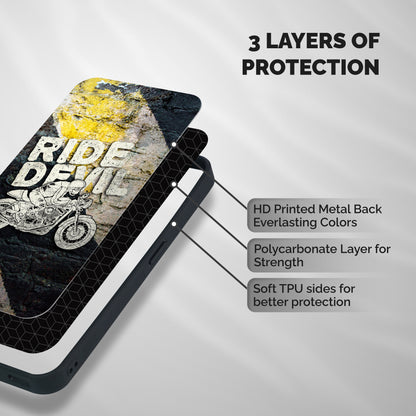 Ride Devil Shockproof Hybrid Protection (Metal + TPU) Back Case Cover
