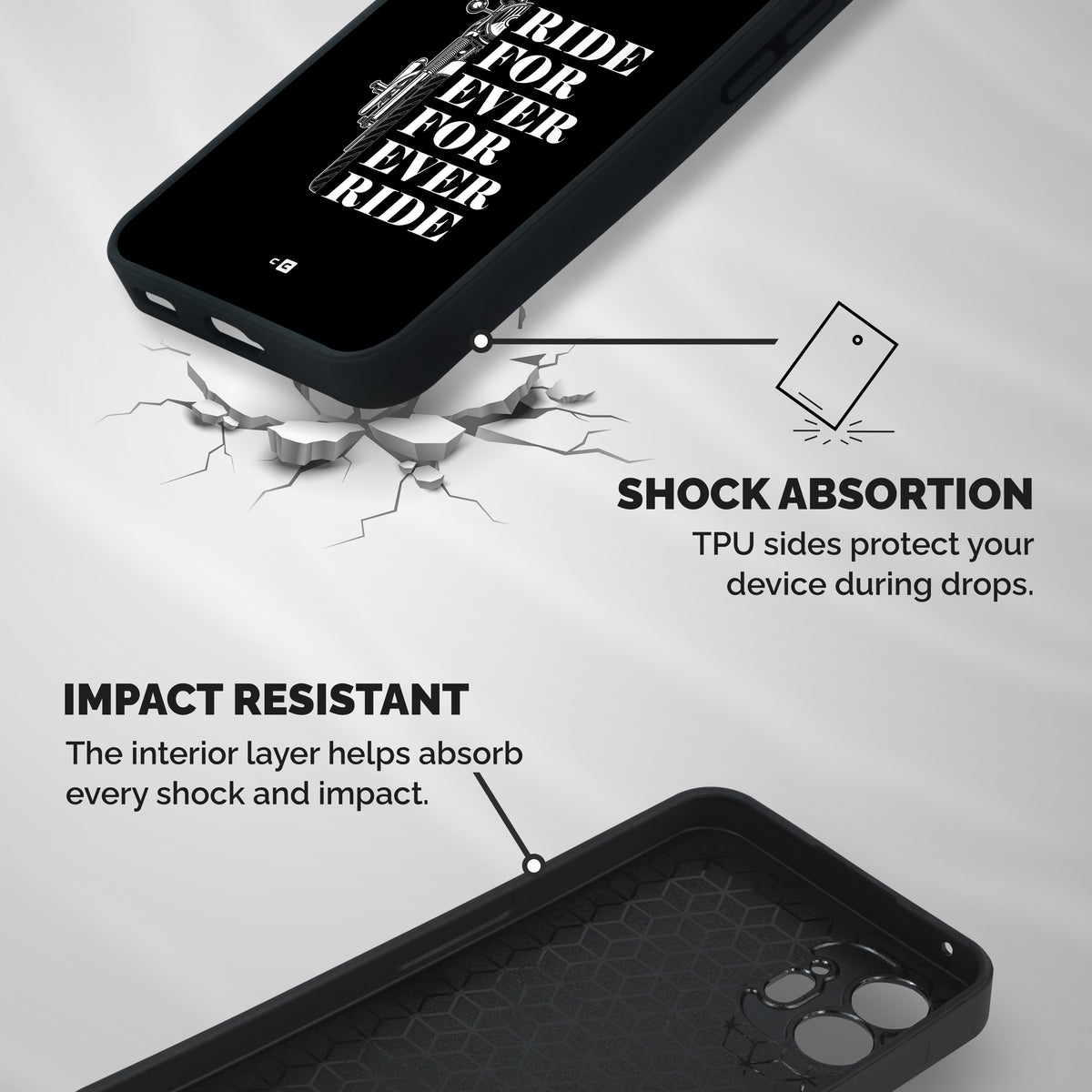 Ride Forever Shockproof Hybrid Protection (Metal + TPU) Back Case Cover