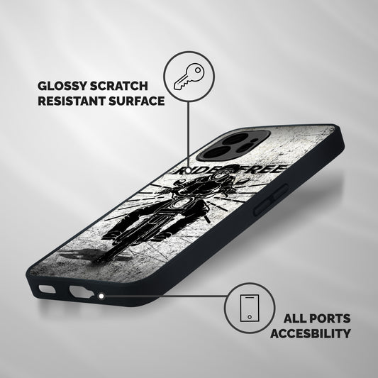 Ride Free Shockproof Hybrid Protection (Metal + TPU) Back Case Cover