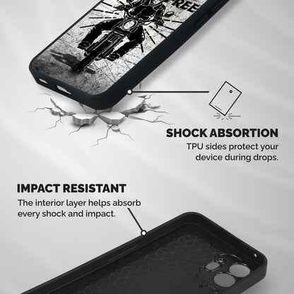 Ride Free Shockproof Hybrid Protection (Metal + TPU) Back Case Cover
