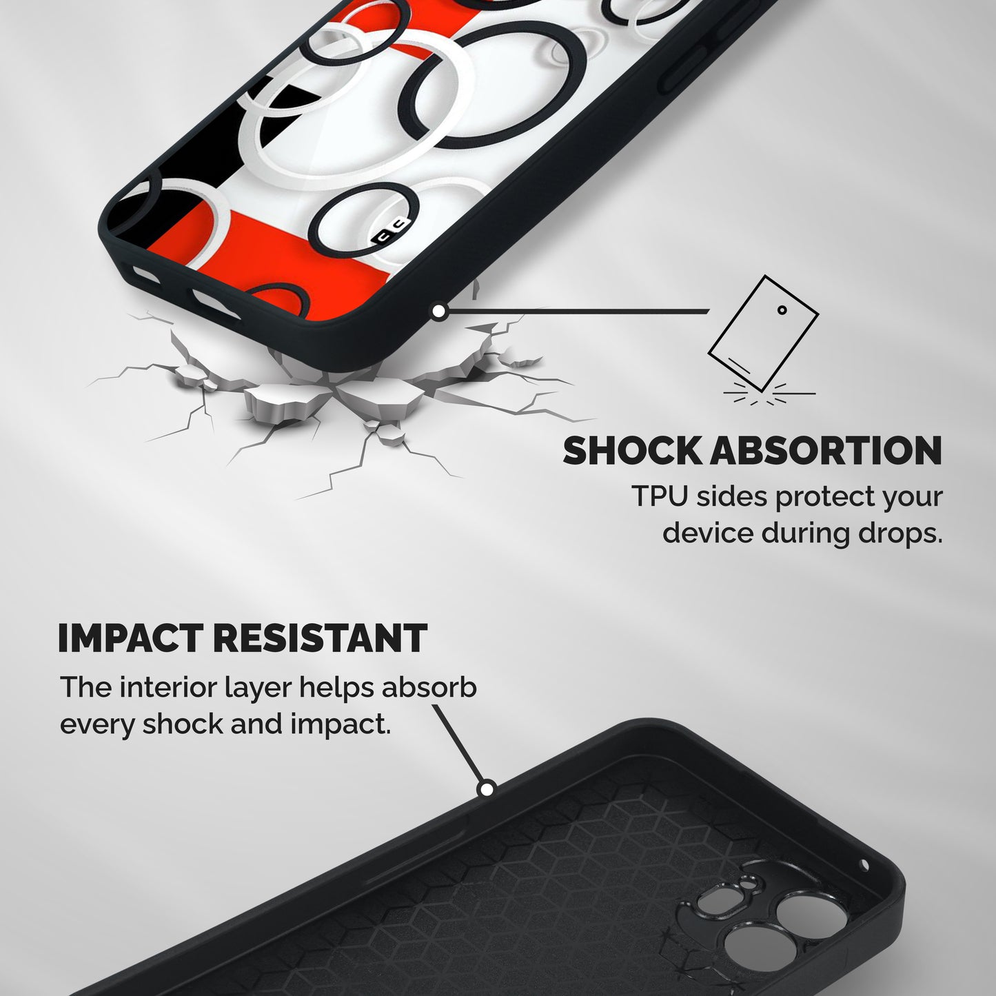 Rings Abstract Shockproof Hybrid Protection (Metal + TPU) Back Case Cover