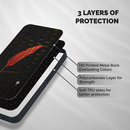 Rise Up Feather Shockproof Hybrid Protection (Metal + TPU) Back Case Cover