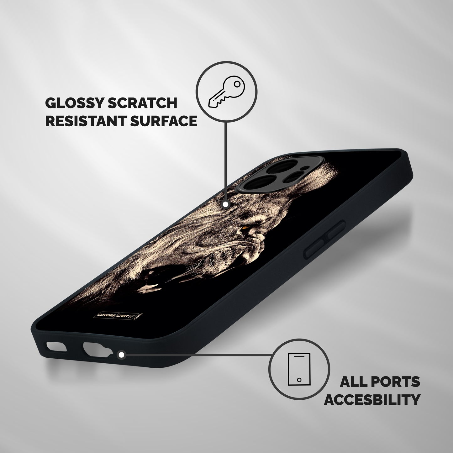 Roaring Lion Shockproof Hybrid Protection (Metal + TPU) Back Case Cover