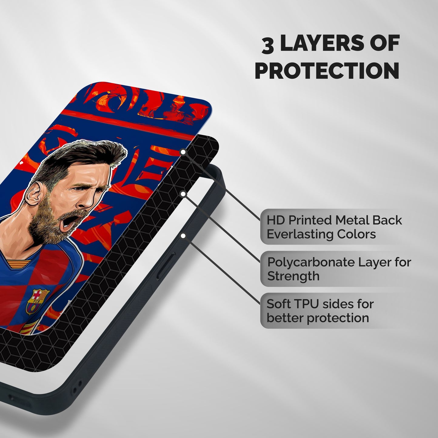 Roaring Soccer Star Shockproof Hybrid Protection (Metal + TPU) Back Case Cover