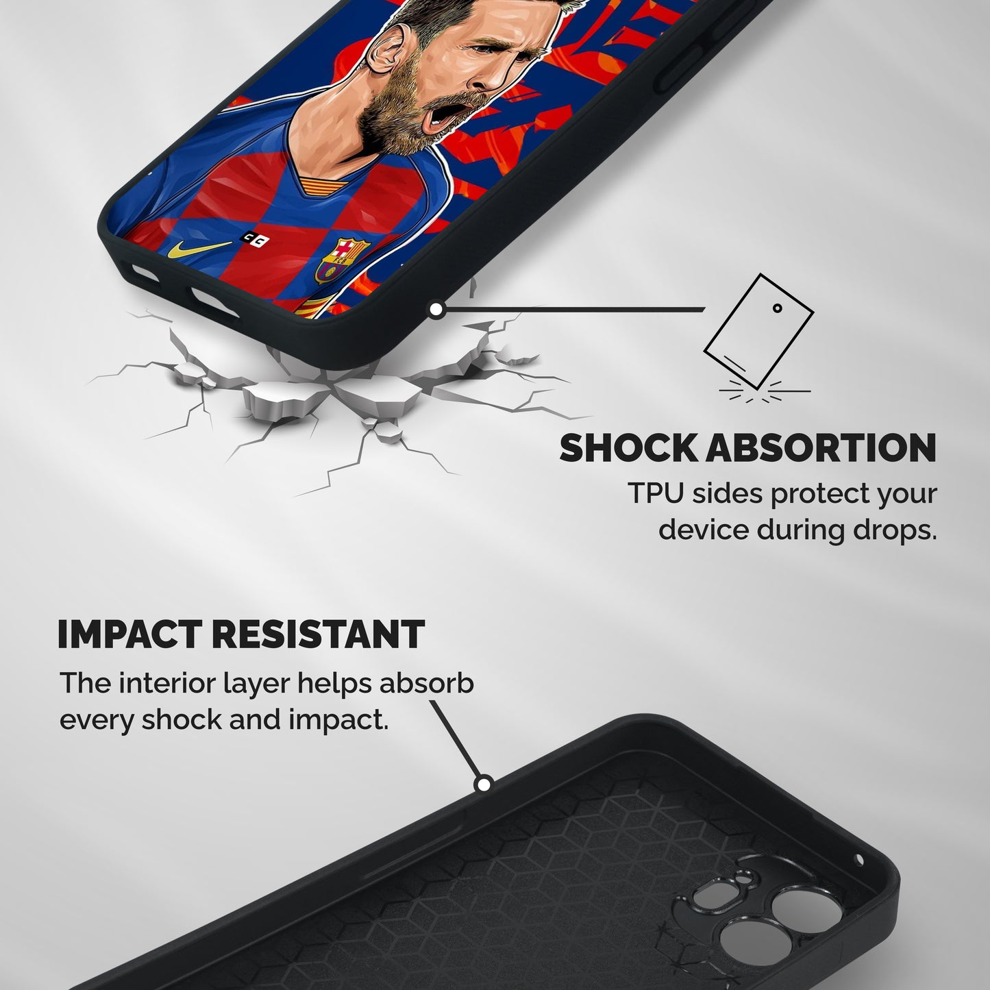 Roaring Soccer Star Shockproof Hybrid Protection (Metal + TPU) Back Case Cover