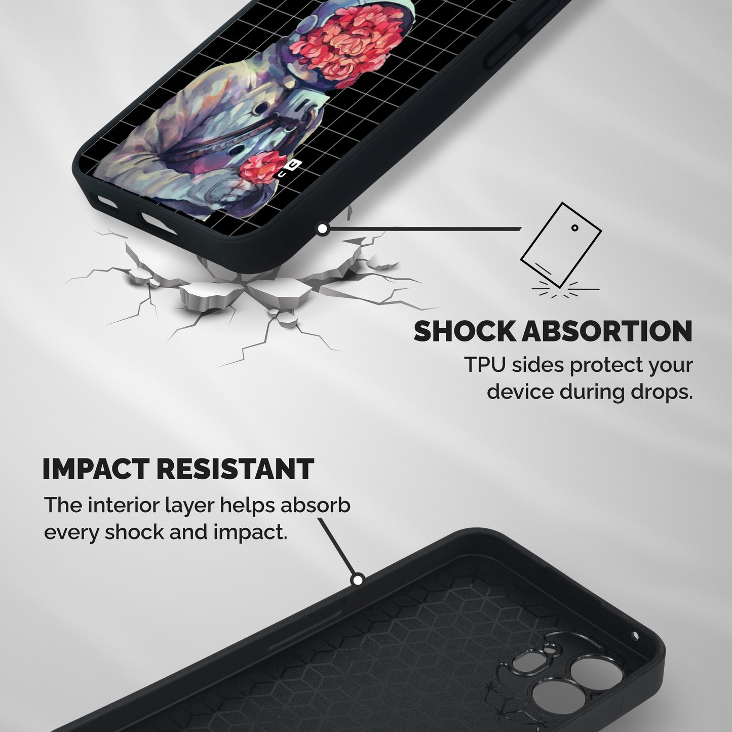 Robot Rose Shockproof Hybrid Protection (Metal + TPU) Back Case Cover