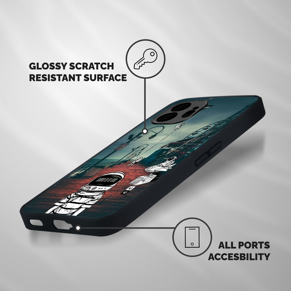 Robotic Design Shockproof Hybrid Protection (Metal + TPU) Back Case Cover