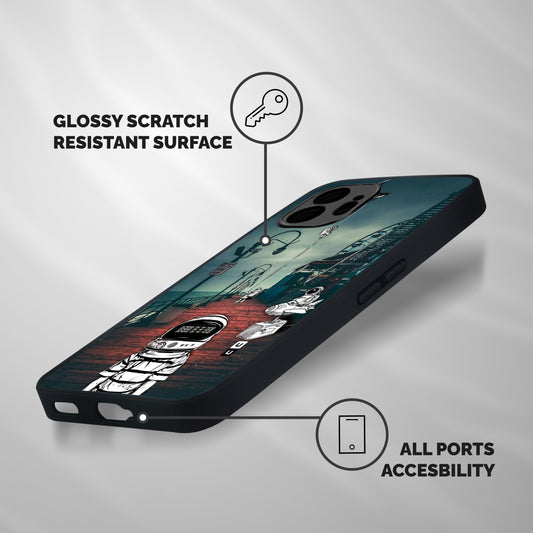 Robotic Design Shockproof Hybrid Protection (Metal + TPU) Back Case Cover