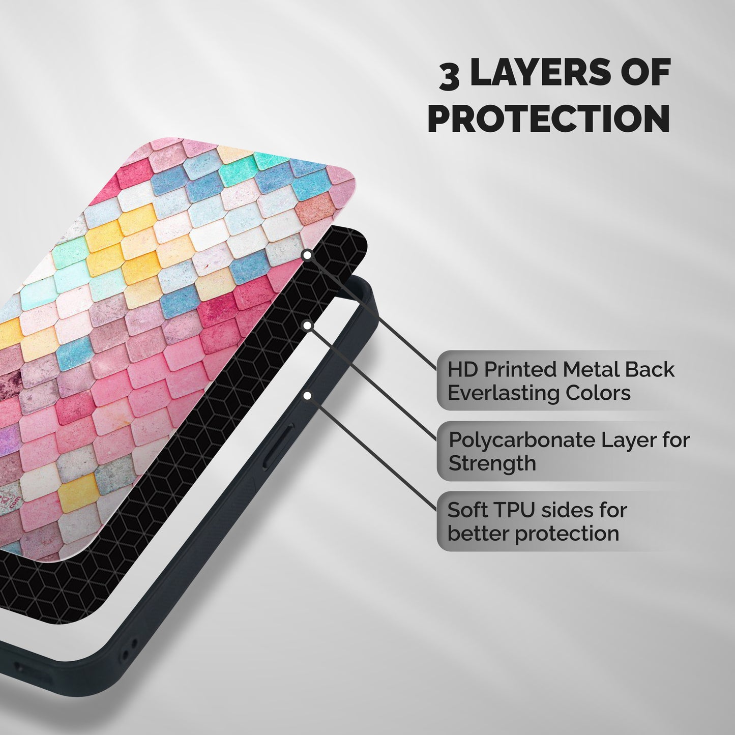 Rocks Pattern Design Shockproof Hybrid Protection (Metal + TPU) Back Case Cover