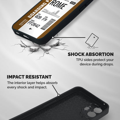 Rome Boarding Pass Shockproof Hybrid Protection (Metal + TPU) Back Case Cover