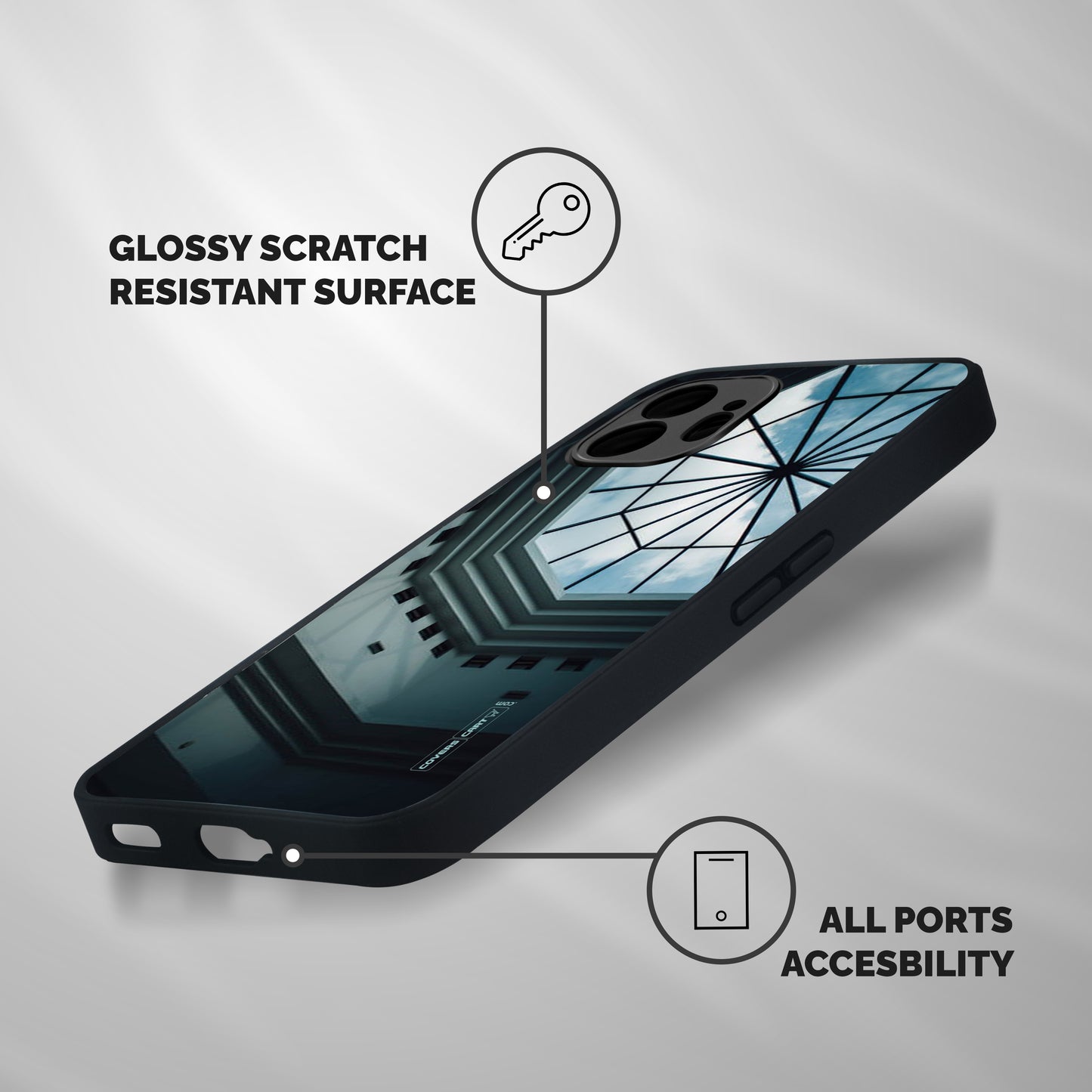 Rooftop Perspective Shockproof Hybrid Protection (Metal + TPU) Back Case Cover