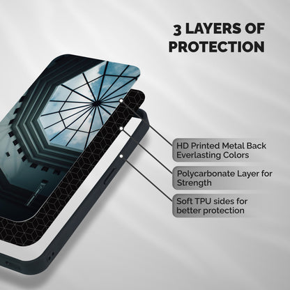 Rooftop Perspective Shockproof Hybrid Protection (Metal + TPU) Back Case Cover