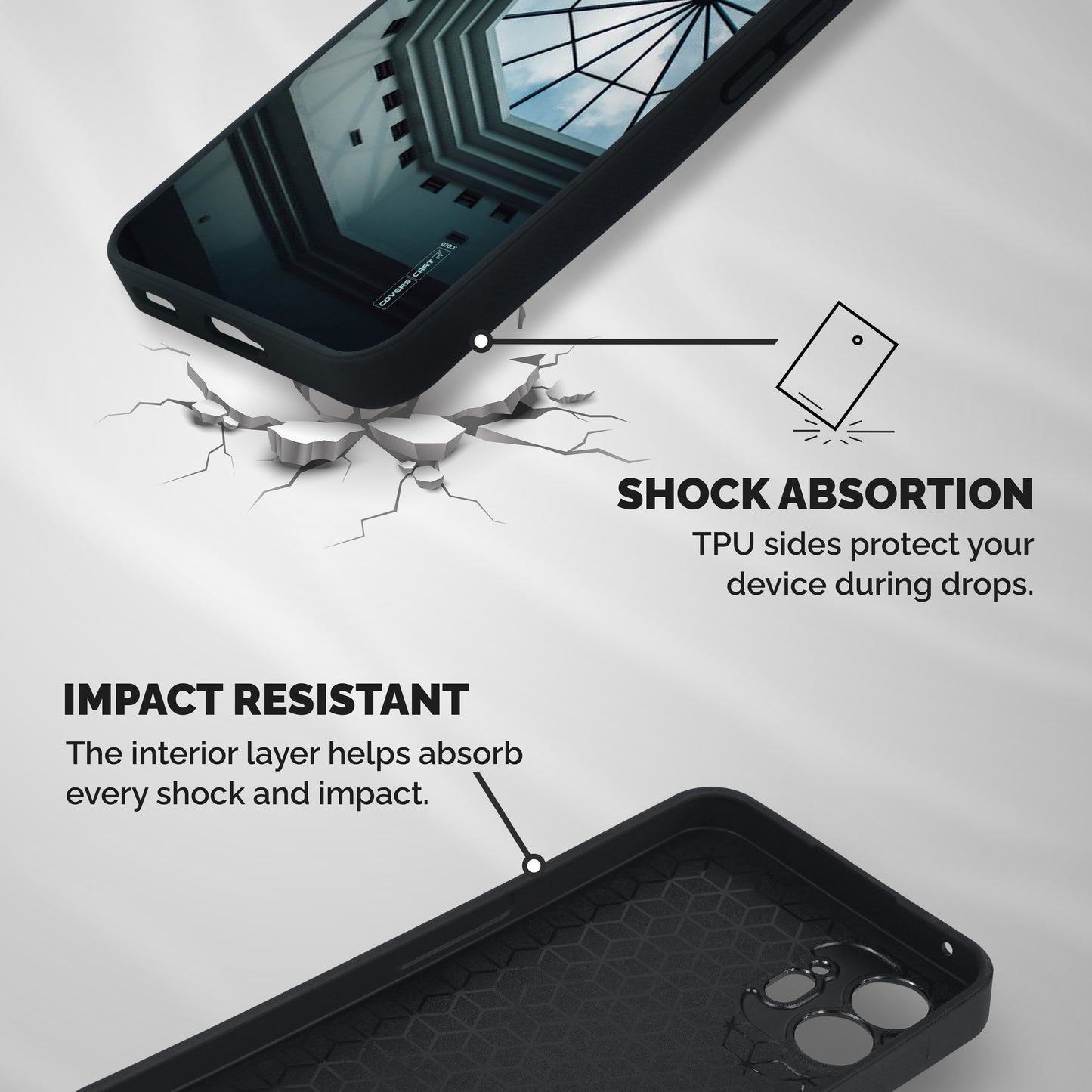 Rooftop Perspective Shockproof Hybrid Protection (Metal + TPU) Back Case Cover
